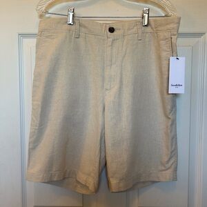 Goodfellow, Flat Front Shorts, 9" Inseam, Size 32, Cream